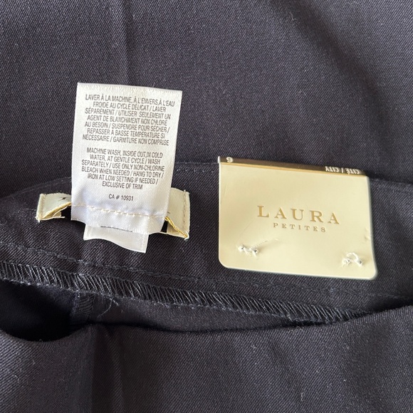 Laura Petites City Fit Lace Trim Pants Navy Straight Cut Stretch Size 6 - Picture 10 of 10